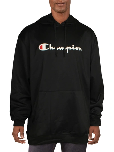 Shop Champion Big & Tall Mens Logo Print Athleticwear Hoodie In Black