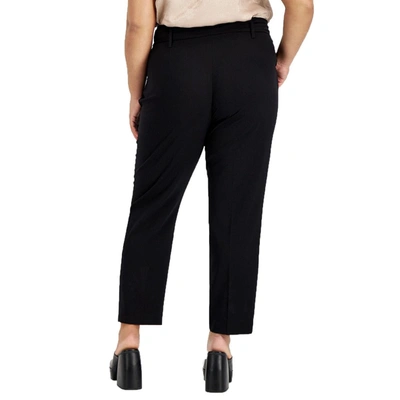 Shop Bar Iii Plus Womens Paperbag Waist Business Dress Pants In Black