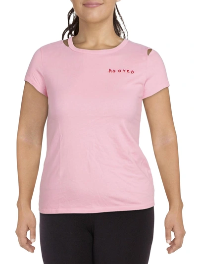 Shop Pam & Gela Womens Distressed Cotton T-shirt In Pink