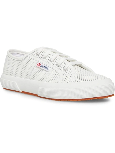 Shop Superga 2750 Perforated Leather Womens Leather Lifestyle Casual And Fashion Sneakers In White