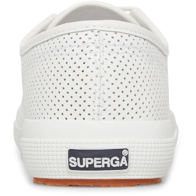 Shop Superga 2750 Perforated Leather Womens Leather Lifestyle Casual And Fashion Sneakers In White