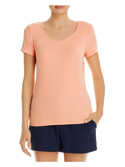 Shop Three Dots Womens Scoop Neck Short Sleeve T-shirt In Pink