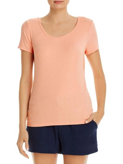 Shop Three Dots Womens Scoop Neck Short Sleeve T-shirt In Pink