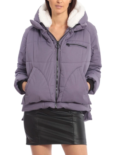 Shop Avec Les Filles Womens Cold Weather Warm Puffer Jacket In Purple