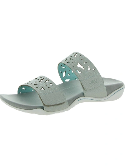 Shop Jbu By Jambu Wildflower Womens Faux Leather Slide On Slide Sandals In Grey