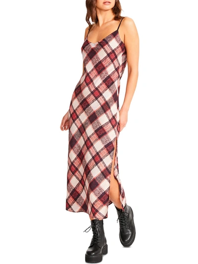 Shop Bb Dakota By Steve Madden Strangelove Womens Satin Plaid Slip Dress In Multi