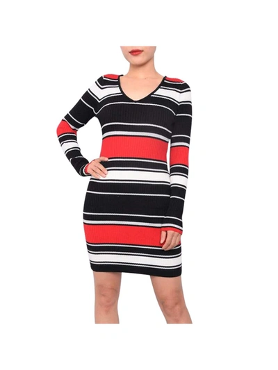 Shop Planet Gold Juniors Womens Striped Mini Sweaterdress In Multi