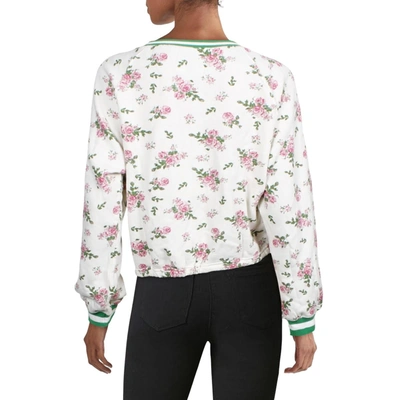 Shop Pam & Gela Womens Floral Comfy Sweatshirt In White