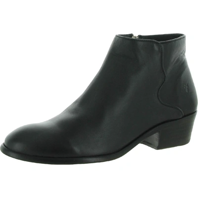 Shop Frye Carson Womens Round-toe Leather Ankle Boots In Black