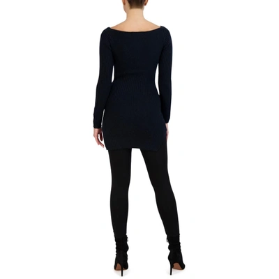 Bcbgmaxazria Womens Knit Mini Sweaterdress In Blue
