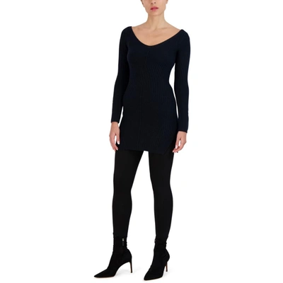 Bcbgmaxazria Womens Knit Mini Sweaterdress In Blue