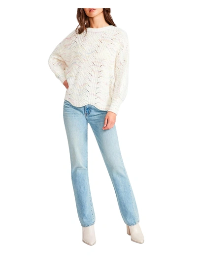 Shop Bb Dakota By Steve Madden Good Days Womens Striped Crewneck Pullover Sweater In White