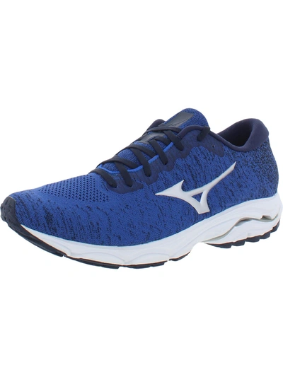 Shop Mizuno Wave Inspire 16 Mens Fitness Workout Running Shoes In Blue