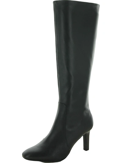 Shop Alfani Deidra Womens Leather Zip Up Knee-high Boots In Black