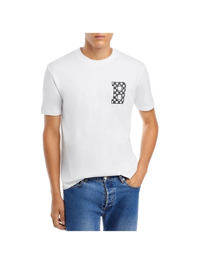 Shop Bloomie's Mens Crewneck Knit Logo T-shirt In White