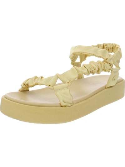 Shop Circus By Sam Edelman Harlene Womens Faux Leather Ankle Strap Flatform Sandals In Yellow