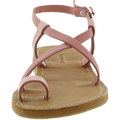 Shop Hari Mari Chantik Womens Leather Toe Loop Slingback Sandals In Pink