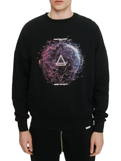 Shop Elevenparis Mens Graphic Pullover Sweatshirt In Black