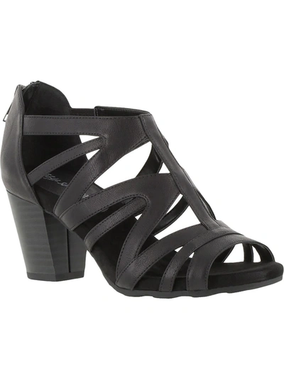 Shop Easy Street Amaze Womens Faux Leather Gladiator Dress Sandals In Black