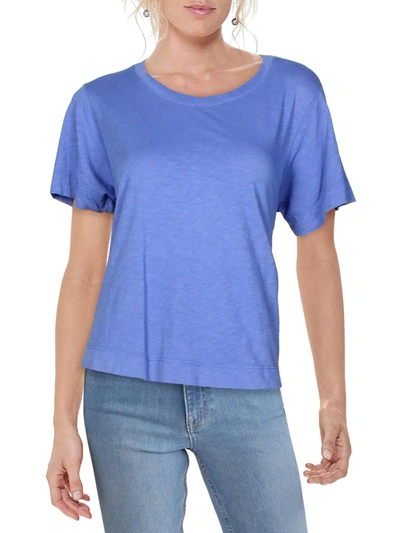 Shop Velvet Womens Cotton Crew Neck T-shirt In Purple