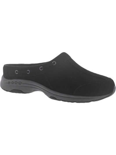 Shop Easy Spirit Travel Port 26 Womens Suede Slip On Walking Shoes In Black