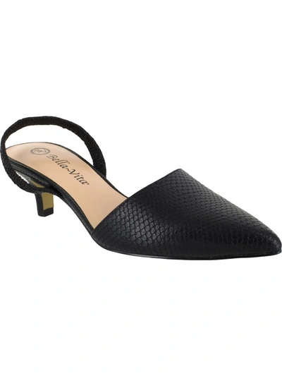 Shop Bella Vita Sarah Ii Womens Faux Leather Ankle Strap Flats In Black