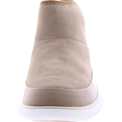 Shop Zerogrand Cole Haan Generation Zerogrand Womens Faux Leather Trim Water Resistant Ankle Boots In Beige