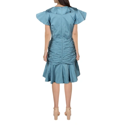 Shop Flor Et.al Dante Womens Pleated Short Cocktail And Party Dress In Blue