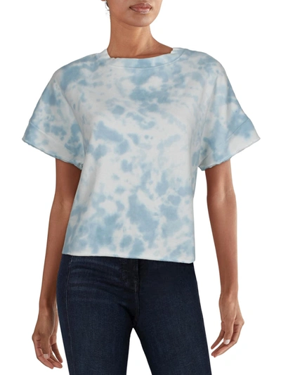 Shop Buffalo David Bitton Alisa Womens Tie Dye Raw Hem T-shirt In Blue