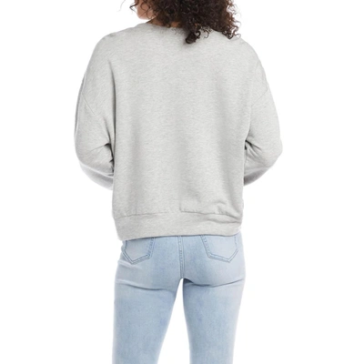 Shop Karen Kane Womens Crewneck Fringe Sweatshirt In Grey