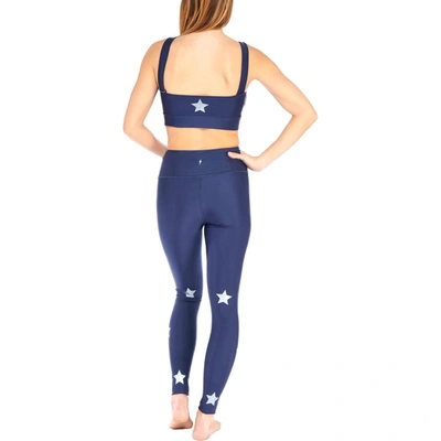 Shop Electric Yoga Star Light Star Bright Womens Fitness Performance Athletic Leggings In Blue