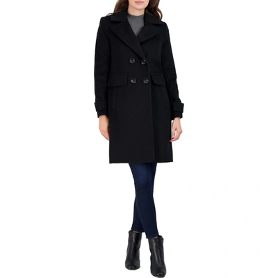 Shop Sam Edelman Womens Wool Blend Lightweight Walker Coat In Black