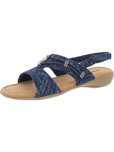 Shop Minnetonka Silvie Womens Cushioned Footbed Cushioned Slingback Sandals In Blue