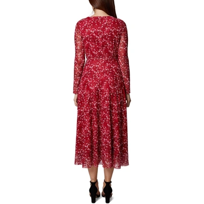 Shop Bcbgeneration Womens Printed Maxi Wrap Dress In Red