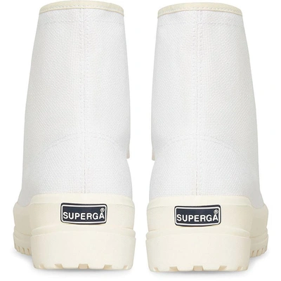 Shop Superga 2636 Alpina Emrata Womens Canvas Lug Sole High-top Sneakers In White