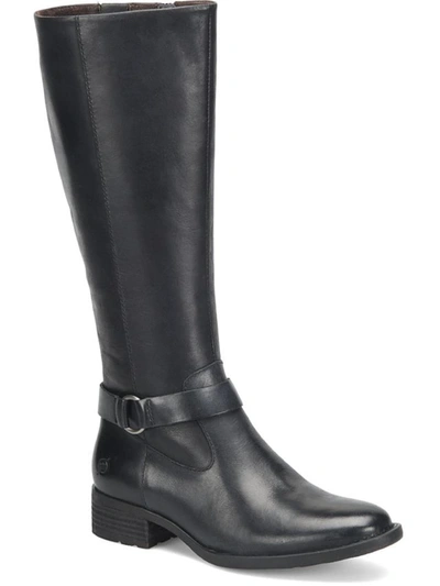 Shop Born Saddler Womens Leather Embellished Knee-high Boots In Black