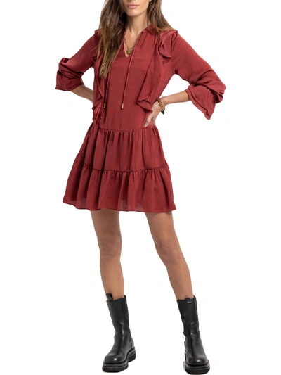 Shop Bishop + Young Finley Womens Ruffled Short Mini Dress In Red