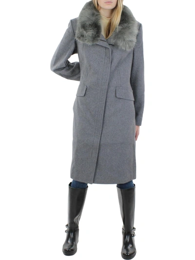 Vince Camuto Womens Wool Long Wool Coat In Grey