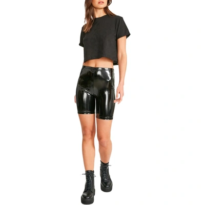 Shop Bb Dakota By Steve Madden Womens Patent Midi Shorts In Black