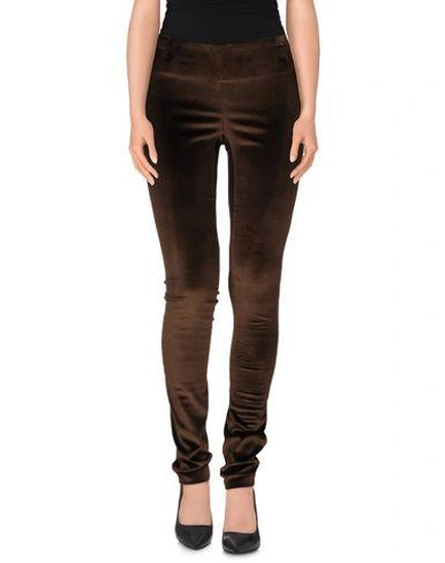 Shop Malo Casual Pants In Dark Brown