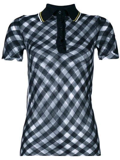 Stella Mccartney 'transparent Checks' Polo Shirt In Blue