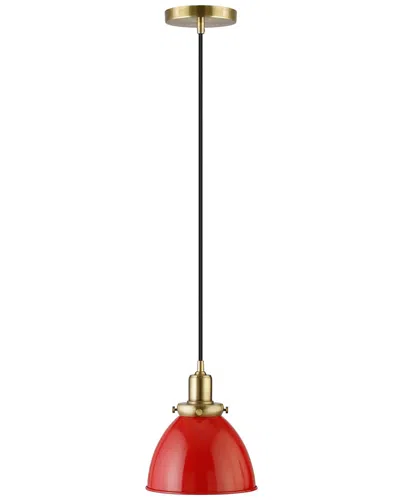 Abraham + Ivy Madison Pendant With Metal Shade In Red