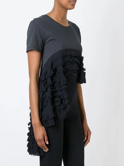 Shop Haider Ackermann High Low Hem Frill T-shirt In Black