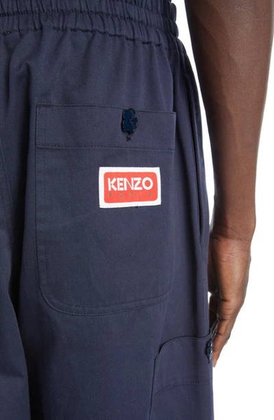 Shop Kenzo Cargo Jogpants In 77 - Midnight Blue