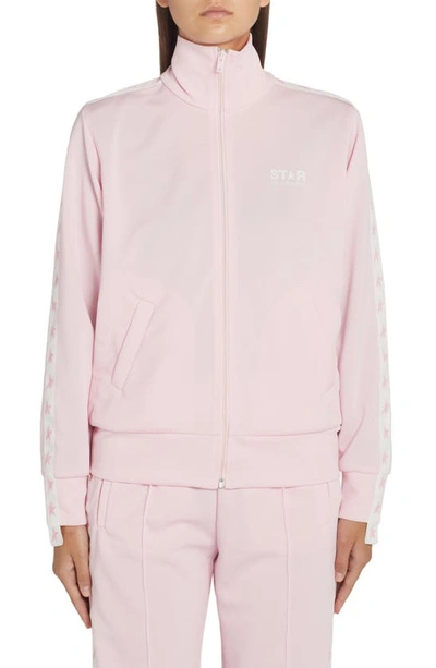 Shop Golden Goose Denise Star Logo Track Jacket In Rose Shadow / White