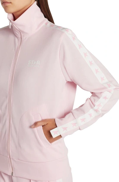 Shop Golden Goose Denise Star Logo Track Jacket In Rose Shadow / White