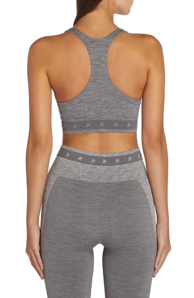 Shop Golden Goose Knot Racerback Crop Top In Melange Grey