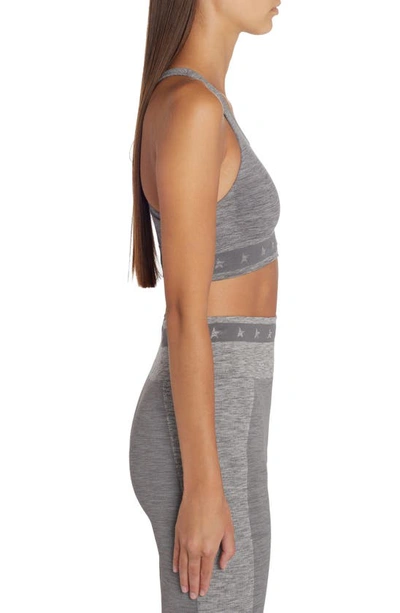 Golden Goose Logo-underband Racerback Crop Top In Melange Grey