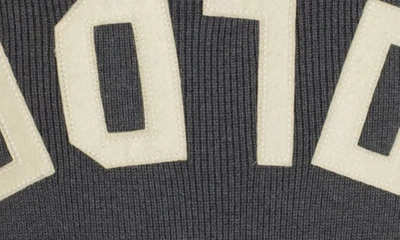 Shop Golden Goose Reversed Logo Graphic Sweater In Dark Grey Melange
