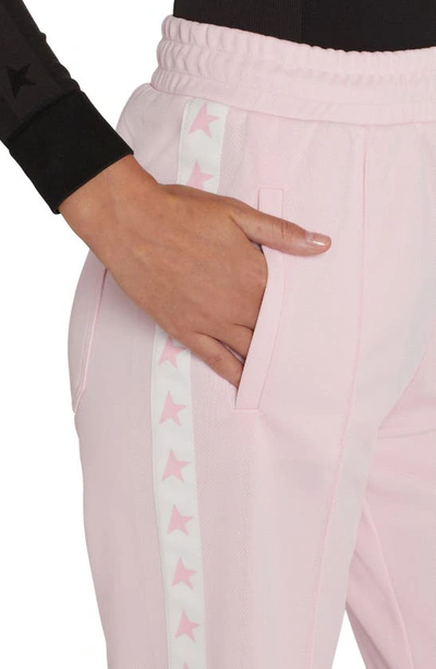 Shop Golden Goose Dorotea Star Logo Track Pants In Rose Shadow / White